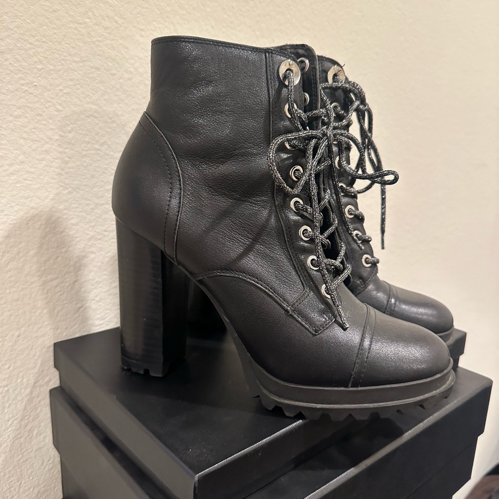 Aldo black leather boots